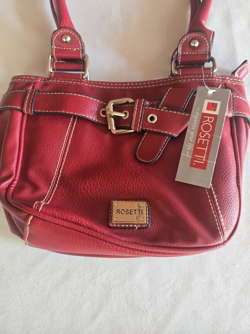 Rosetti Crimson Leatherette Handbag Bag - Picture 2 of 16